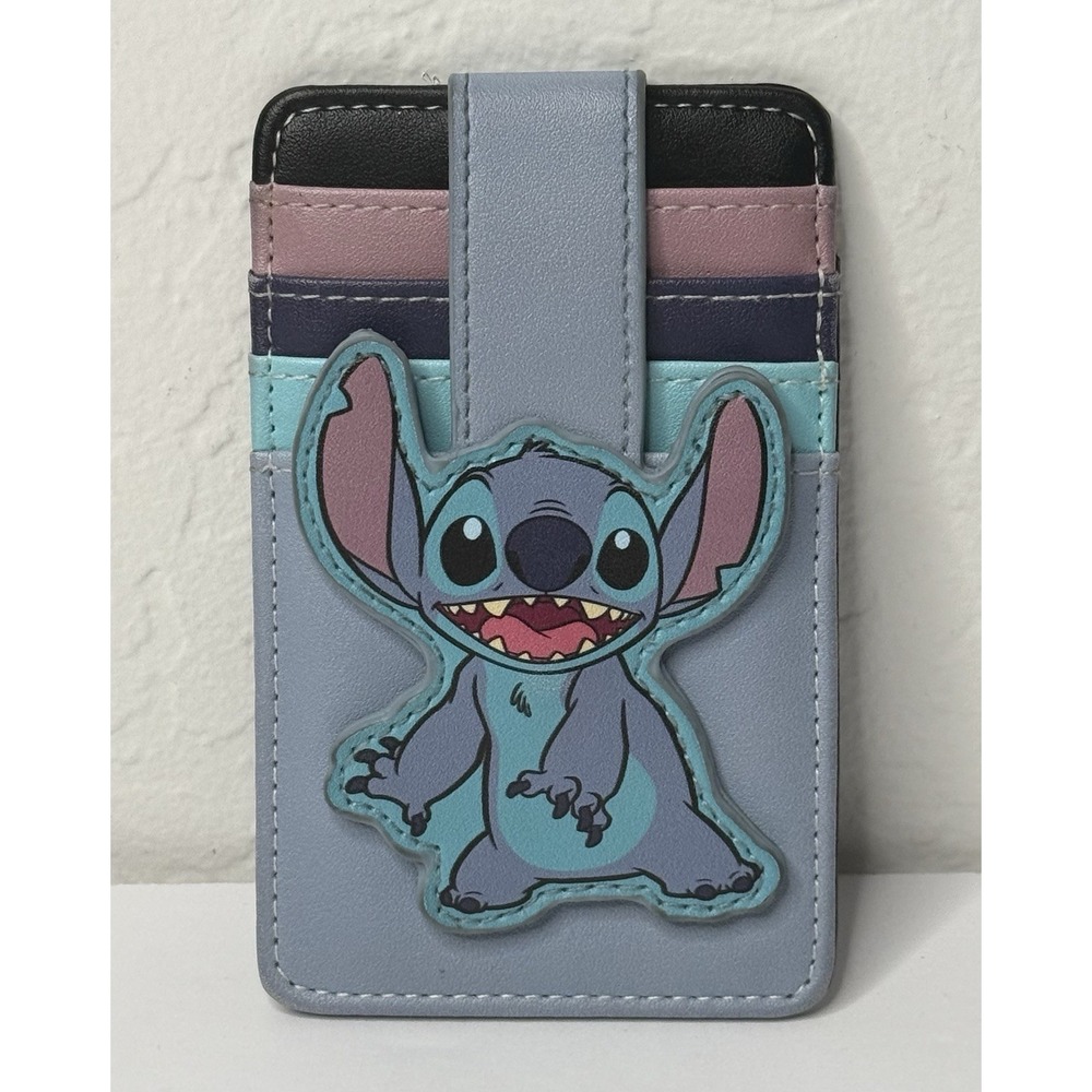Disney Lilo and Stitch Blue Wallet ID Card Holder Travel Minimalist Vacation